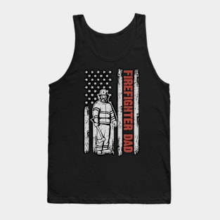 Firefighter Dad American Flag Father's Day 4th Of July Gift Tank Top